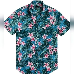 J. Crew Factory Green Floral Casual Button Down Shirt